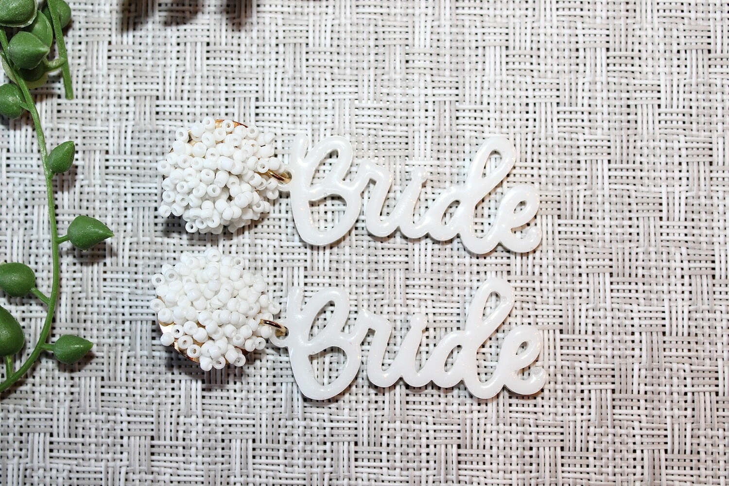 PEACE + PASSION Jewelry -- Bridal Collection -- Cursive Font Earring