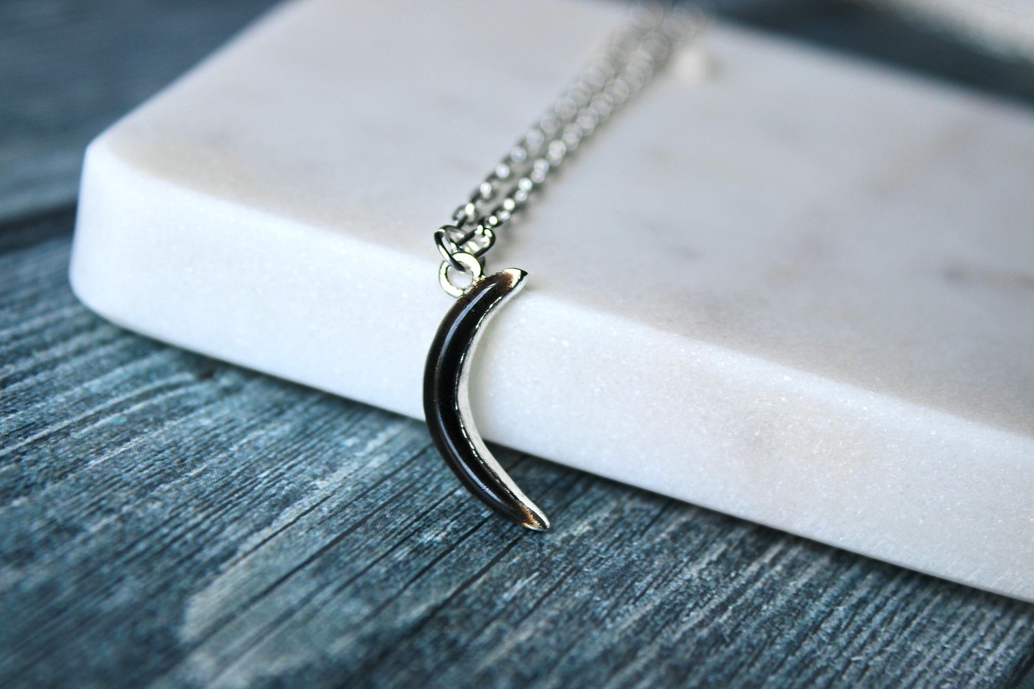 PEACE + PASSION Jewelry -- Star Bright Moon Light Collection -- Crescent Moon Silver Charm