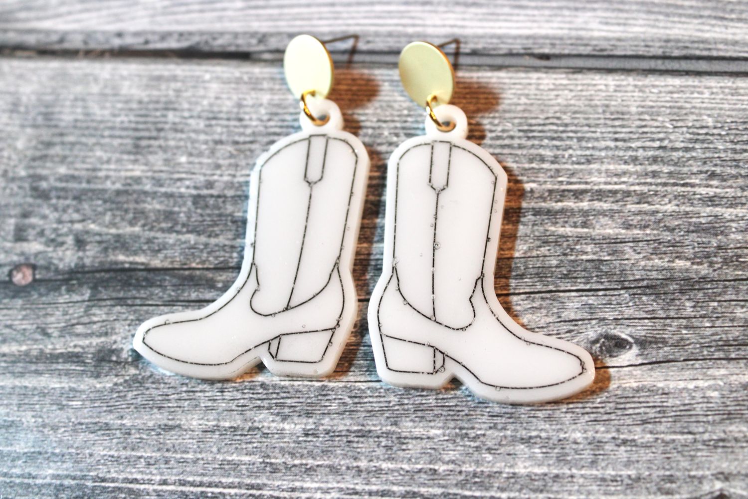 PEACE + PASSION Jewelry -- Cowboy Boots -- White