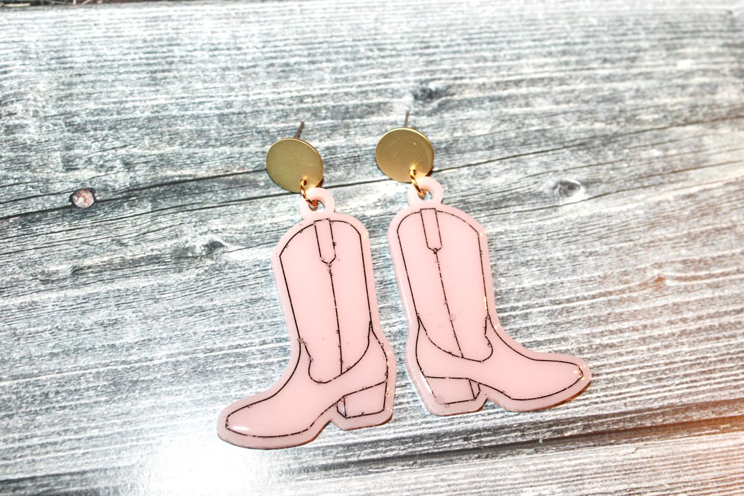 PEACE + PASSION Jewelry -- Cowboy Boots -- Light Pink