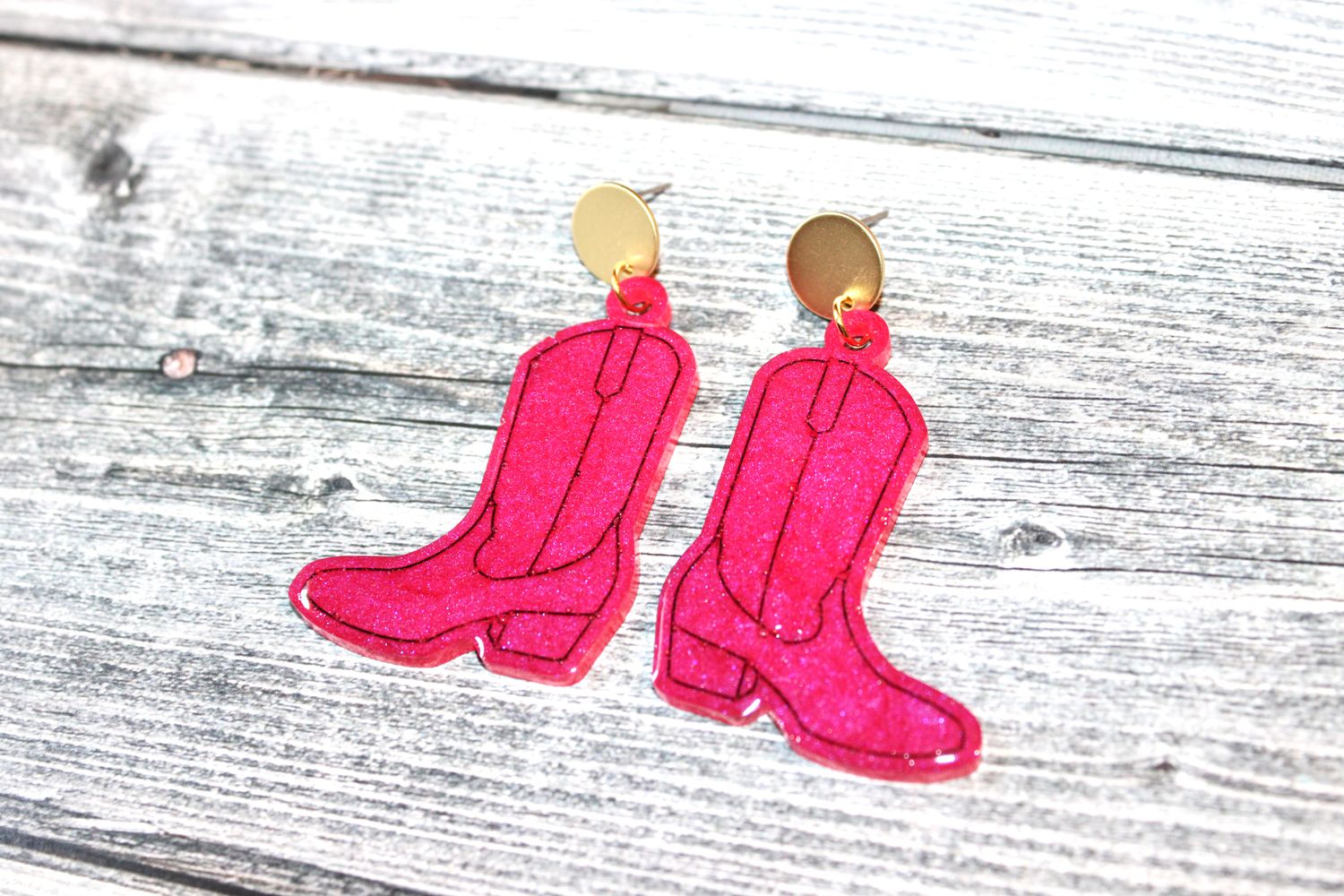 PEACE + PASSION Jewelry -- Cowboy Boot -- Hot Pink