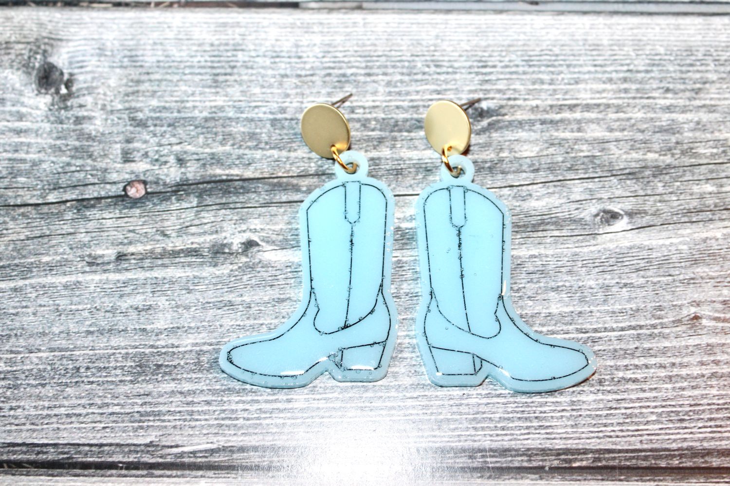PEACE + PASSION Jewelry -- Cowboy Boot -- Sky Blue