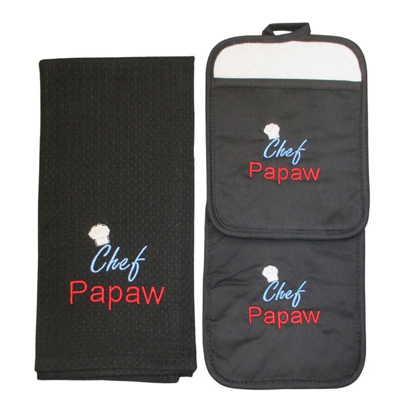 Personalized Towel/ 2 Pot Holders, Papaw, Father’s Day