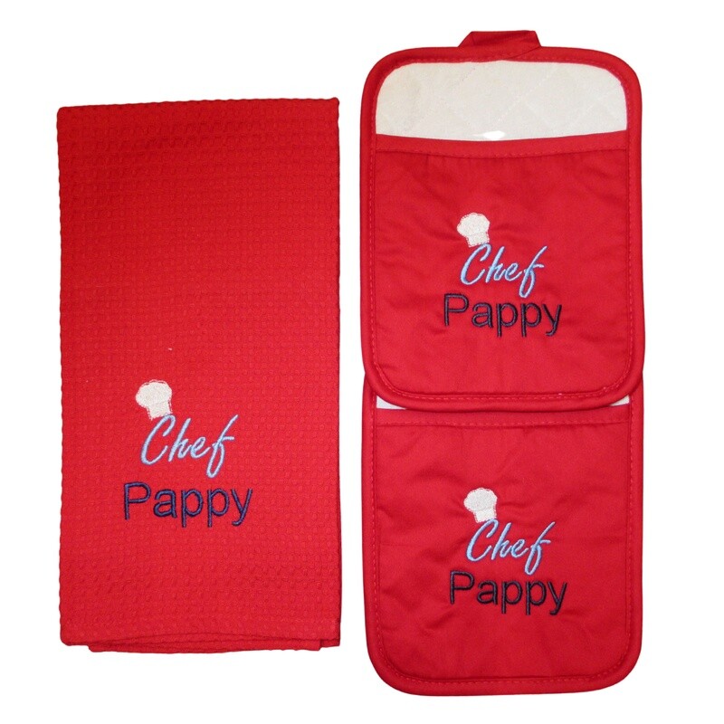 Personalized Towel/ 2 Pot Holders, Pappy, Father’s Day