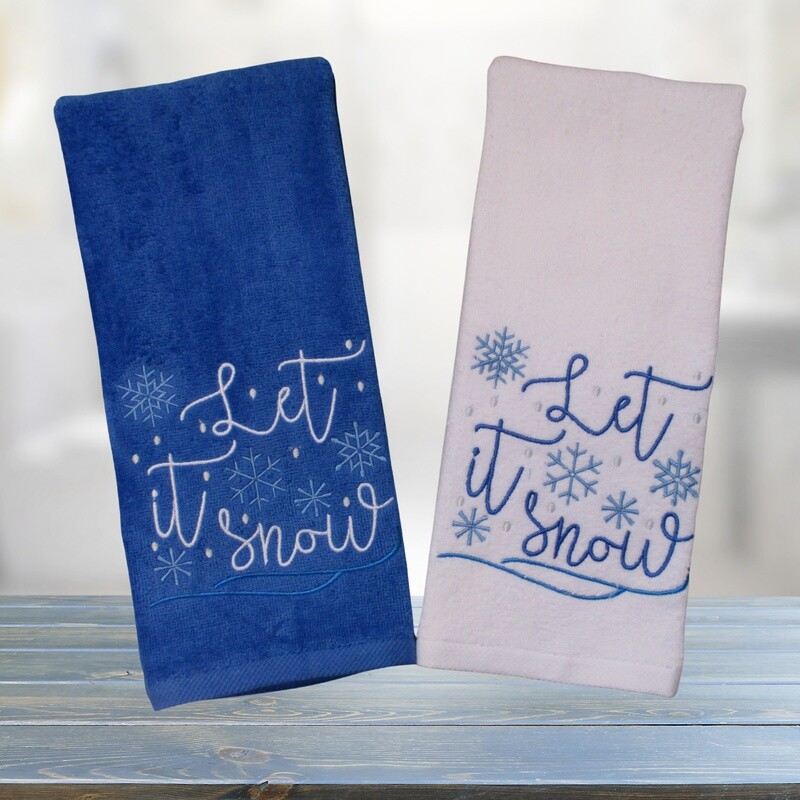 Christmas Hand Towel, Let It Snow, Bathroom Decor