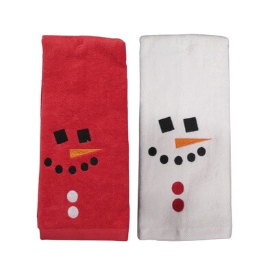 Christmas Hand Towel, Snowman Face, Bathroom Decor, Holiday Decor