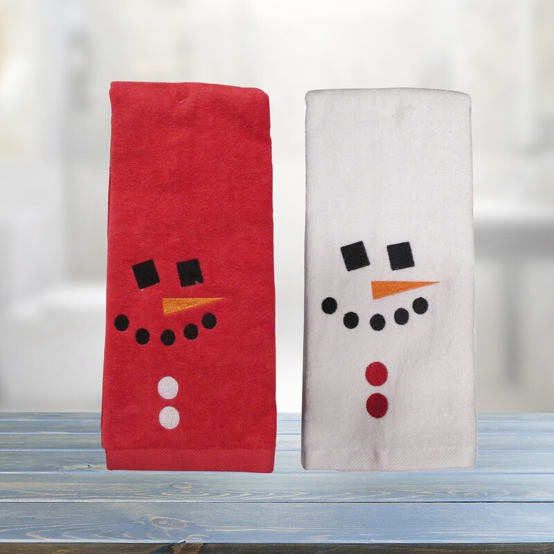 Christmas Hand Towel, Snowman Face, Bathroom Decor, Holiday Decor