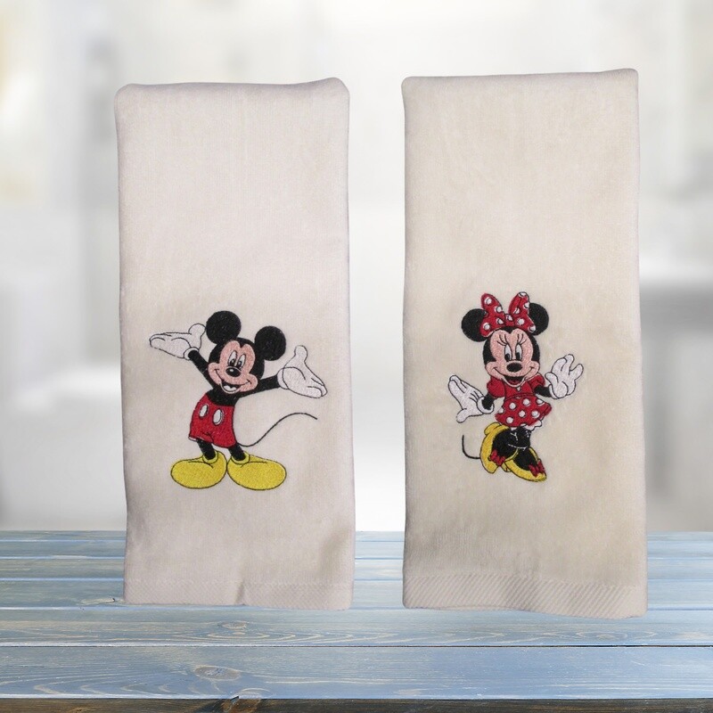Mickey and Minnie Mouse Inspired Bathroom Hand Towels