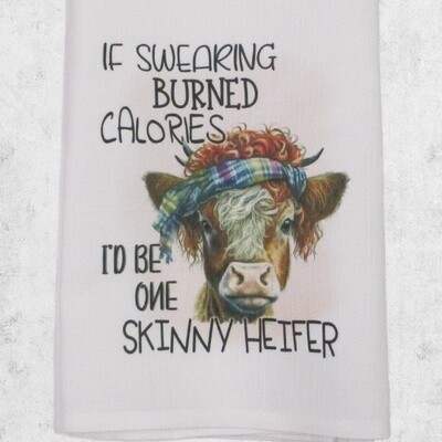 Funny Kitchen Towel, Farm Animal Decor, Heifer, Cow