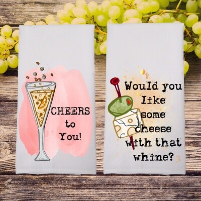 Funny Kitchen Towels, Wine Decor, Wine Gift