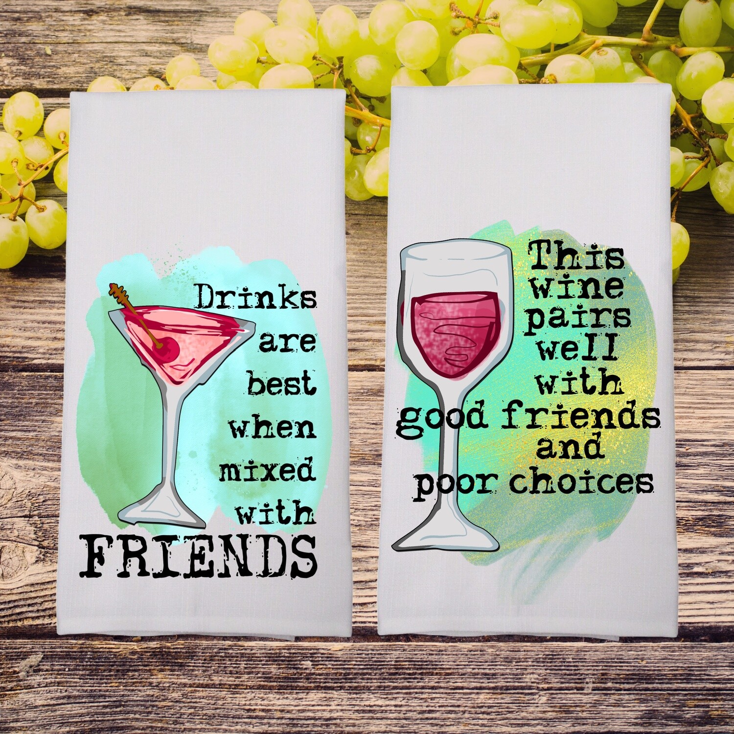Funny Kitchen Towel, Wine Decor, Wine Gift, Friends