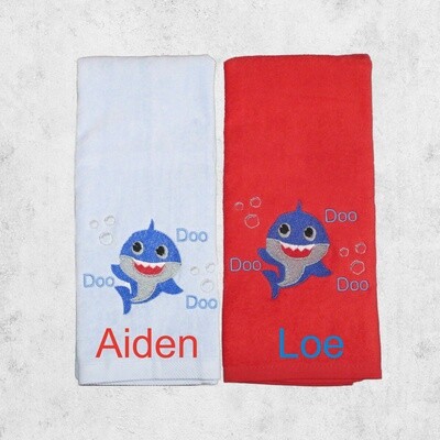 Personalized Hand Towel, Shark, Kid Bathroom