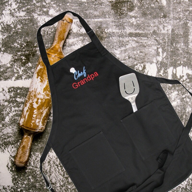 Personalized Kitchen Apron, Grandpa, Father’s Day, BBQ Accessory.