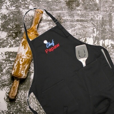 Personalized Kitchen Apron, Papaw, Father’s Day, BBQ Accessory.
