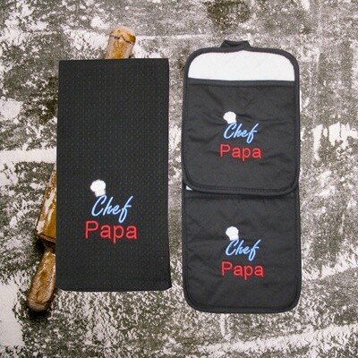 Personalized Kitchen Essentials for Papa: Pot Holder, Towel