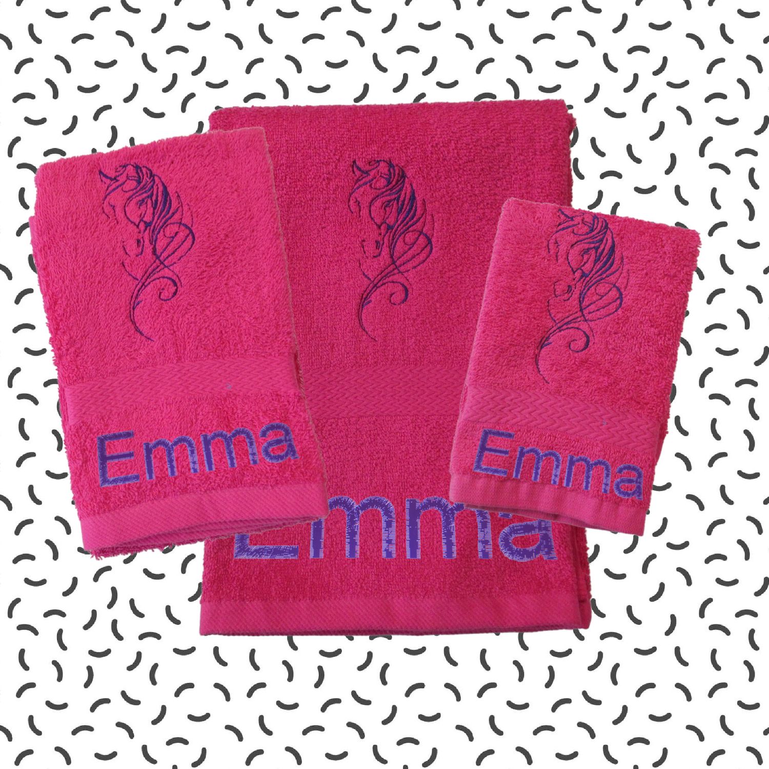 Horse Head, Personalized Towels Set, Bath-Hand-Wash