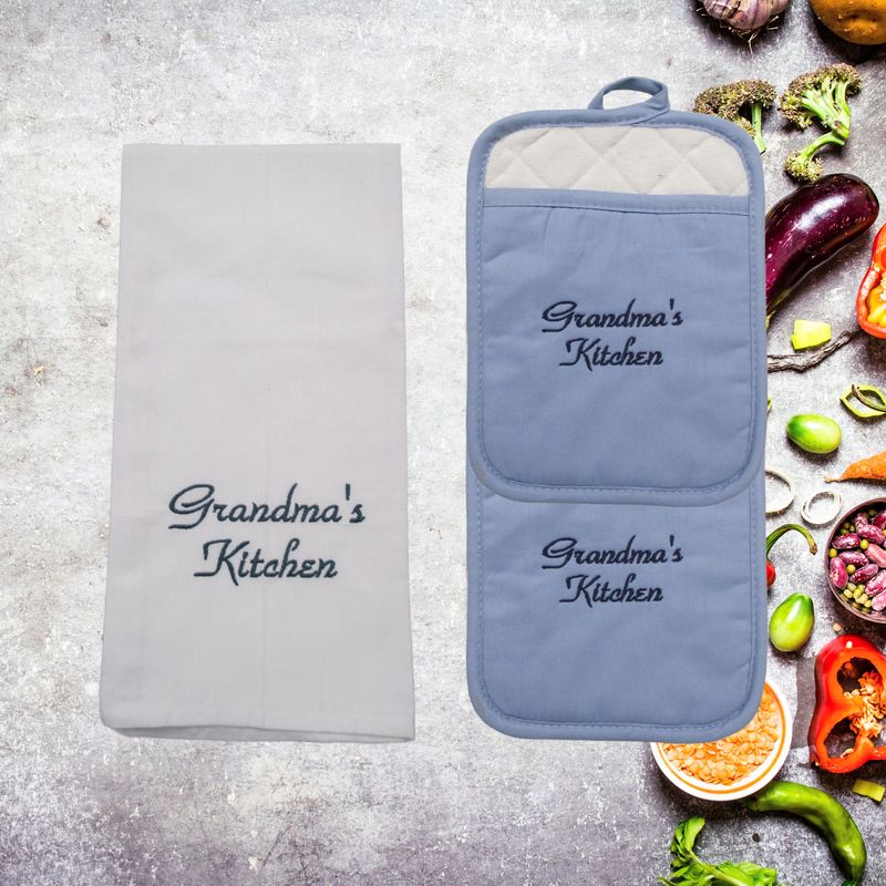 Grandma's Kitchen Essentials: Custom Pot Holder and Towel Set
