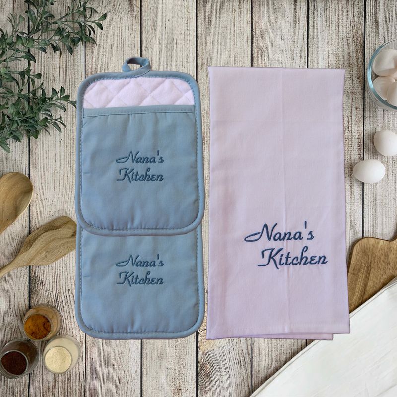 Nana Kitchen Essentials: Custom Pot Holder and Towel Set