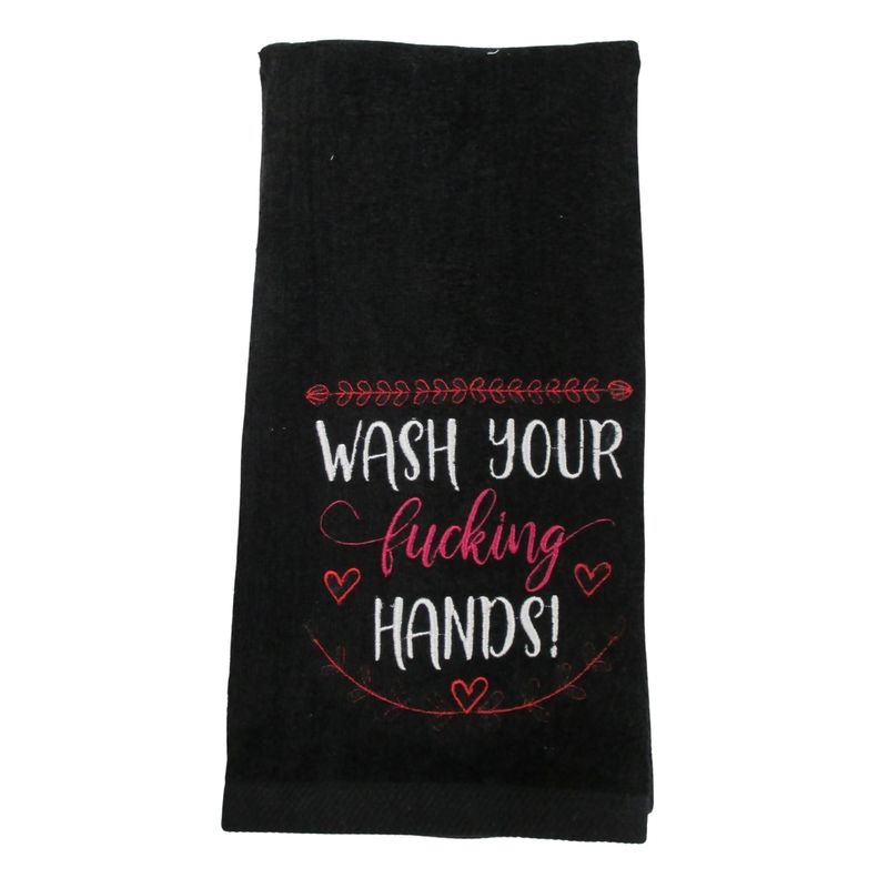 Funny Custom Hand Towel for the Powder Room- Wash Your Fucking Hands