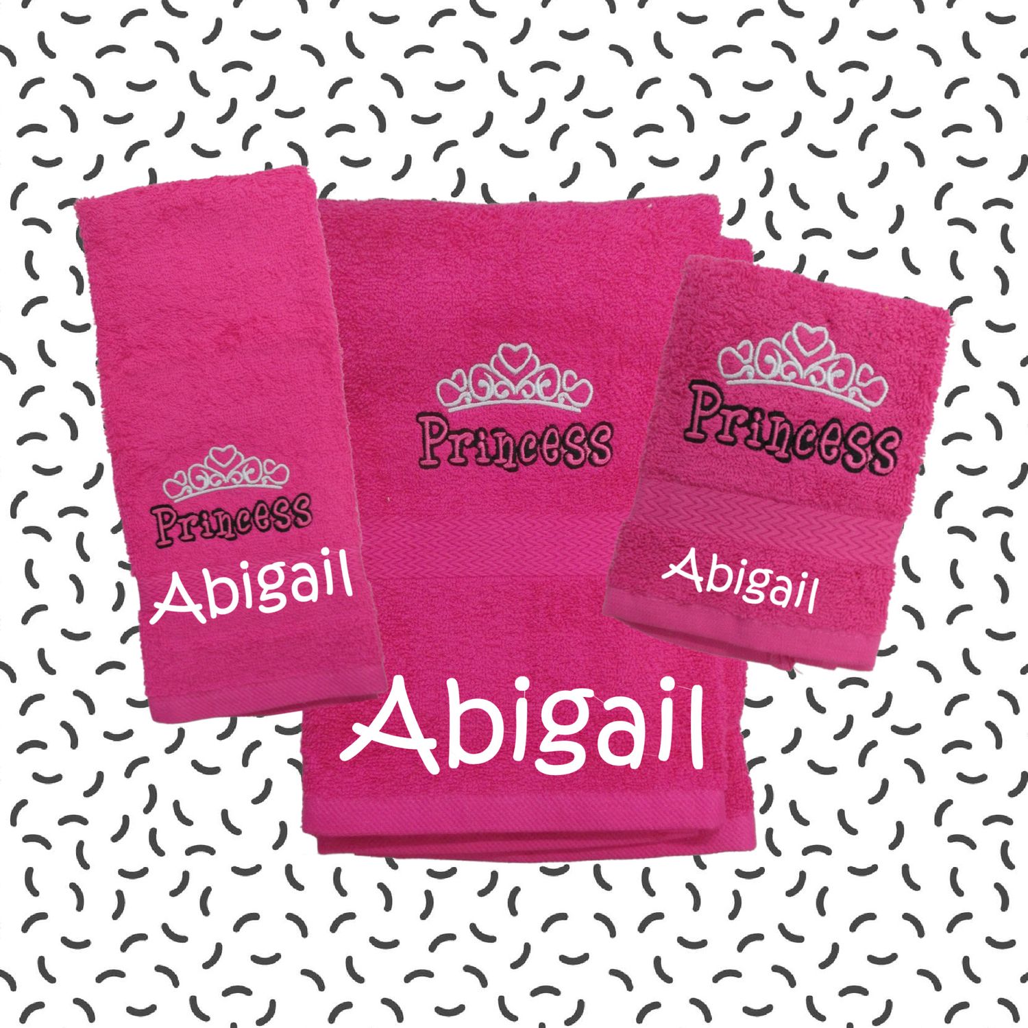 For the Princess In Your Life, Personalized Bath Towels, Monogrammed Towels