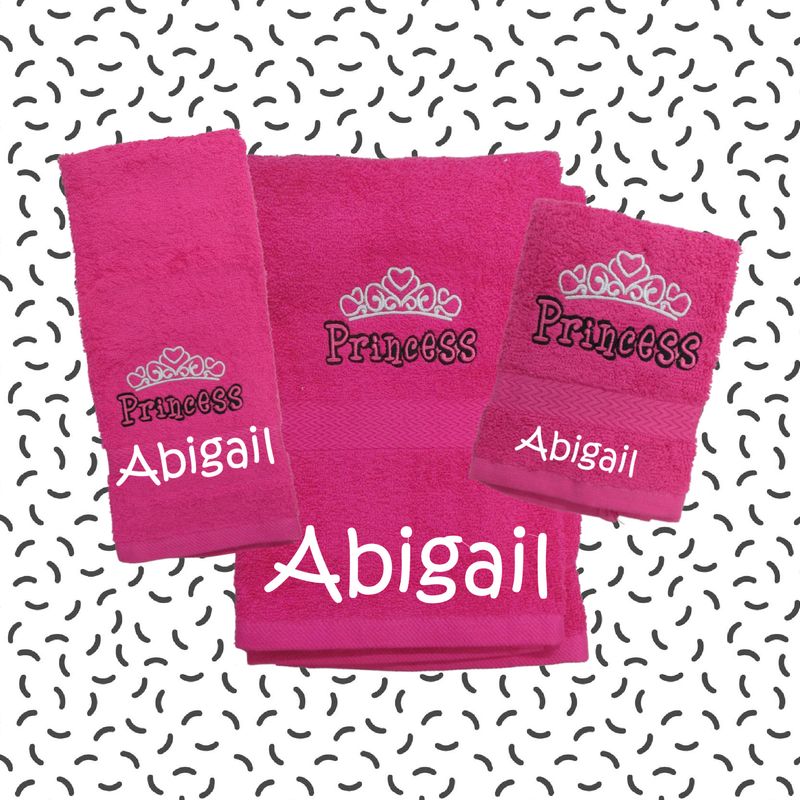 For the Princess In Your Life, Personalized Bath Towels, Monogrammed Towels