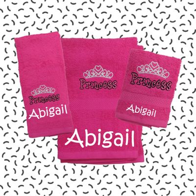 For the Princess In Your Life, Personalized Bath Towels, Monogrammed Towels For the Princess In Your Life, Personalized Bath Towels, Monogrammed Towels