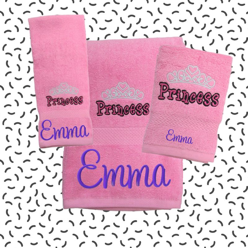 For the Princess In Your Life, Personalized Bath Towels, Monogrammed Towels