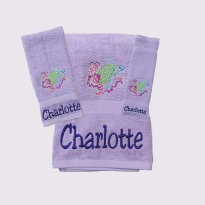 Sea Turtle, Personalized Towels Set, Gift for Kids, Personalized Gift, Towels, Bathroom Decor