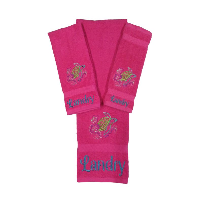 Sea Turtle, Personalized Towels Set, Gift for Kids, Personalized Gift, Towels, Bathroom Decor