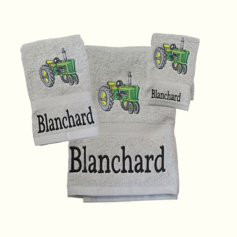 Personalized Green Tractor Bath Set, Tractor Enthusiasts!