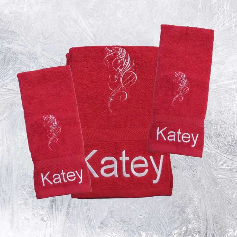 Horse Head, Personalized Towels Set, Bath-Hand-Wash