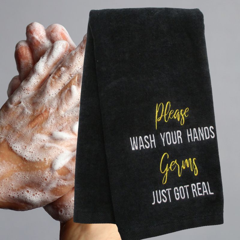 Embroidered Bathroom Decor: Germs Just Got Real Towel - Personalize Your Space