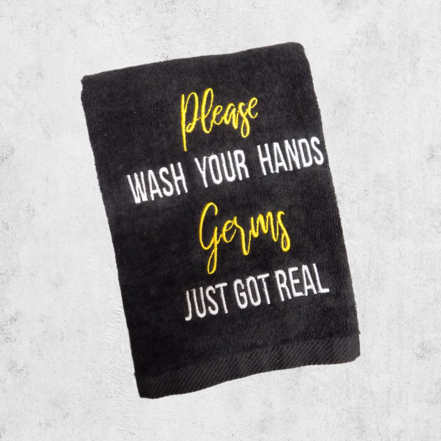 Embroidered Bathroom Decor: Germs Just Got Real Towel - Personalize Your Space