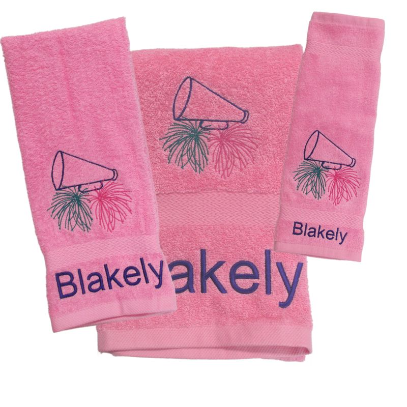 Personalized Cheerleader Bath Set- Embroidered, Bath-Hand-Wash