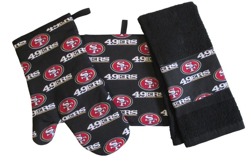 San Francisco 49&#39;s 3-Piece kitchen Set, with Personalized Towel
