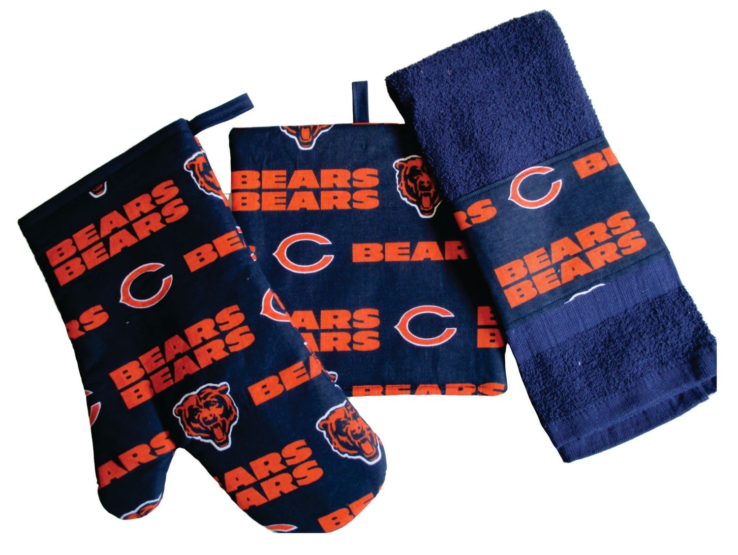 Chicago Bears 3 Piece Kitchen Gift Set, with Personalized Towel.