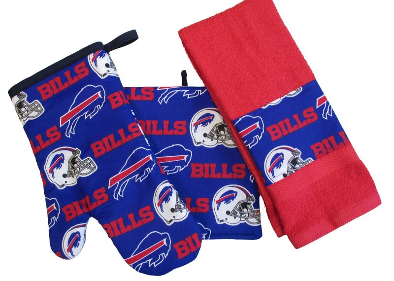 Buffalo Bills  3 Piece Kitchen Set, with Personalized Towel