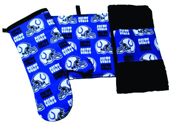 Colts 3 Piece Kitchen Set,  With Personalized Towel