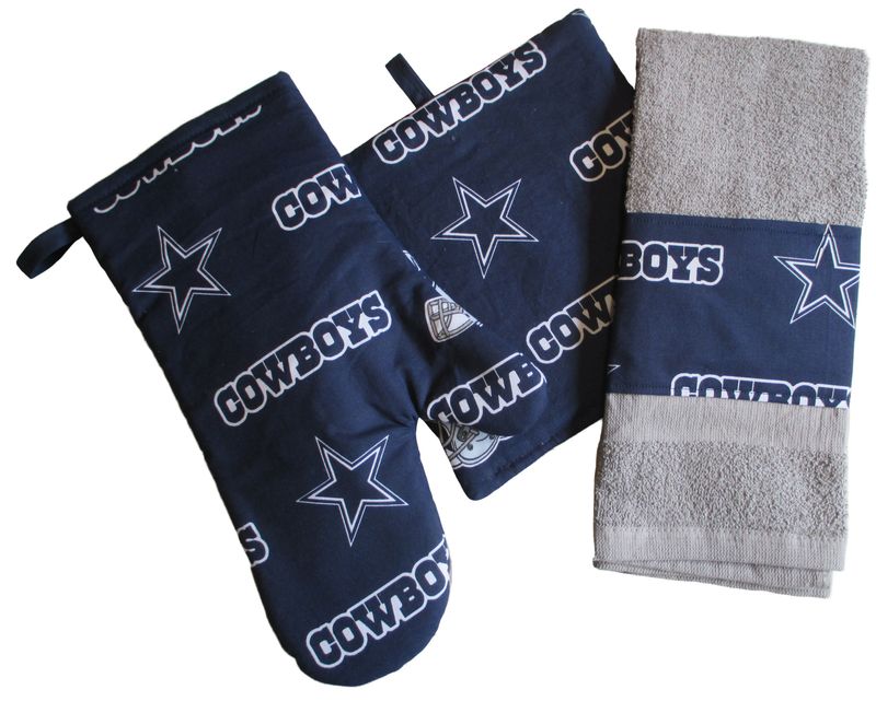 Dallas Cowboys 3 Piece Kitchen Set, With Personalized Towel