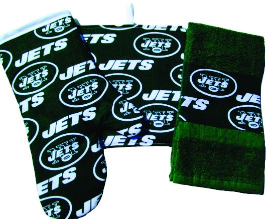 Jets 3 Piece Kitchen Set, with Personalized Towel