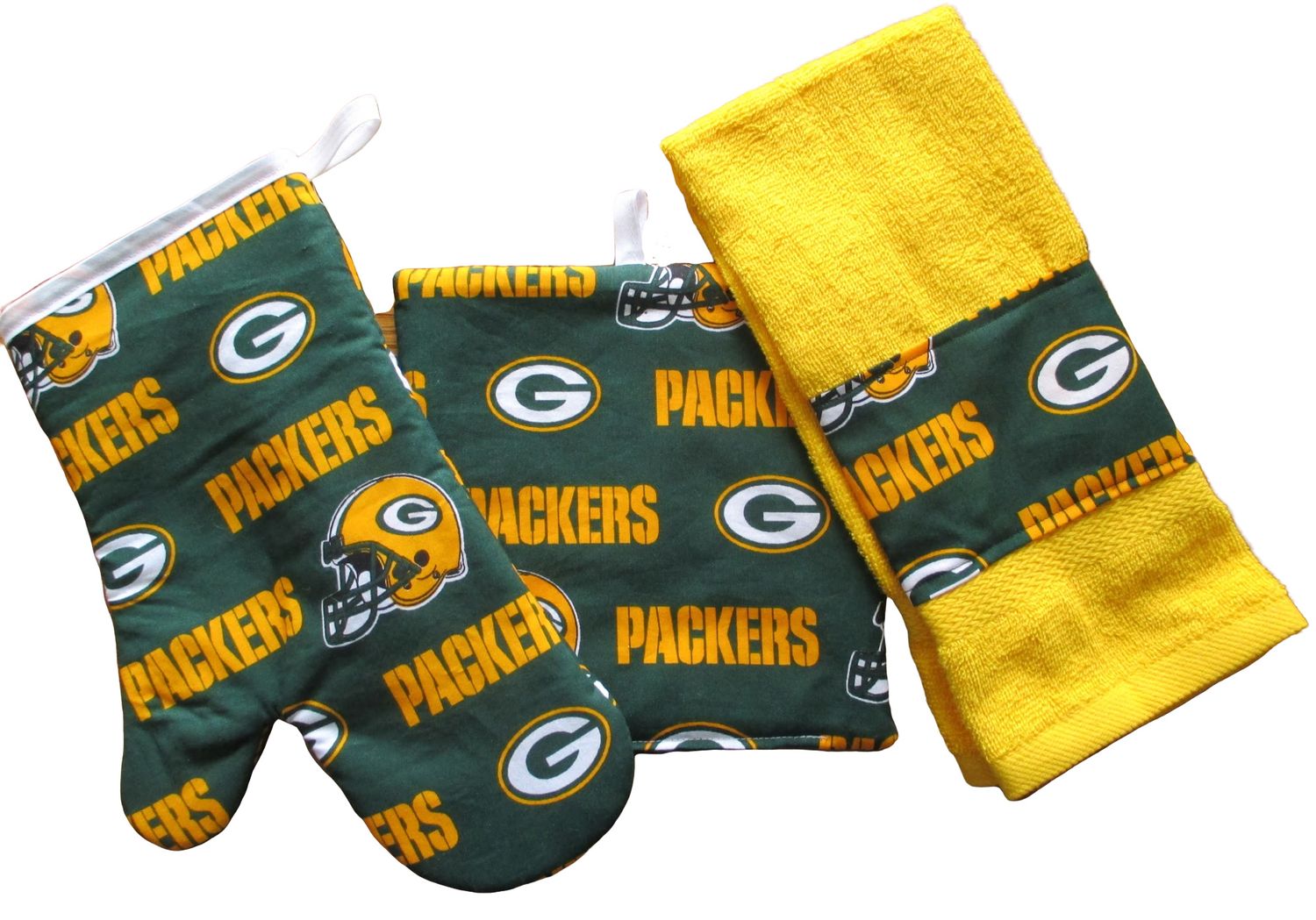 Packers 3 Piece Kitchen Set, with Personalized Towel
