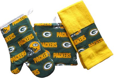 Packers 3 Piece Kitchen Set, with Personalized Towel