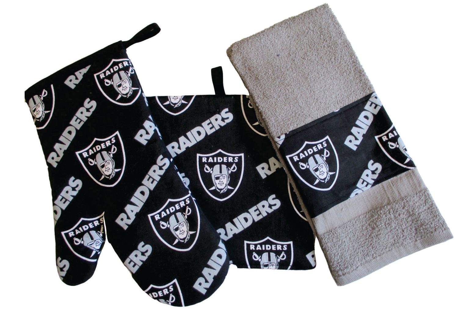 Raiders 3 Piece Kitchen Set,  With Personalized Towel