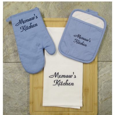 Memaw Gift - Oven Mitt, Pot Holder, Towel, Personalized Gift, Custom Baking Gift
