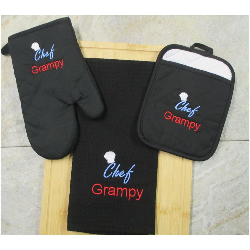 Grampy Gift - Pot Holder, Oven Mitt, Towel Personalized, Father's Day Gift, Christmas Gift, Personalized Gift
