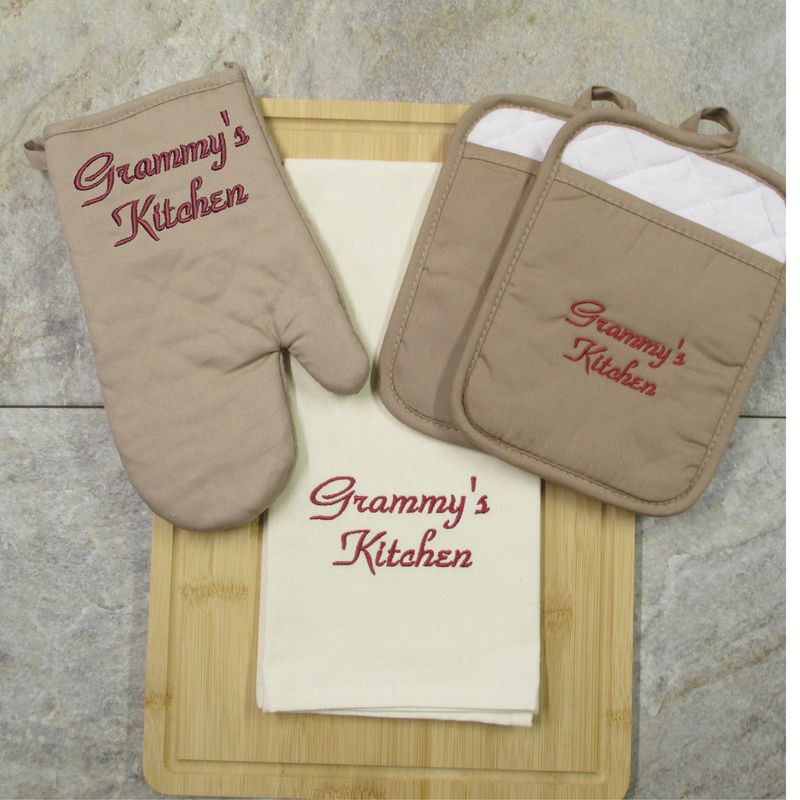 Grammy Gift, Oven Mitt, Pot Holder, Towel, Personalized Baking Set, Christmas Gift, Embroidered Grammy Gift, Oven Mitt, Pot Holder, Towel, Personalized Baking Set, Christmas Gift, Embroidered