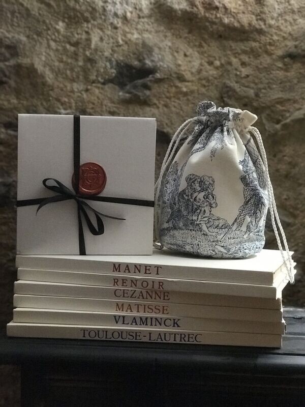 Pochon cadeau en toile de Jouy