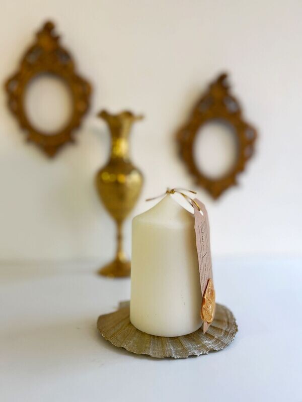 Bougie cylindrique coloris blanc