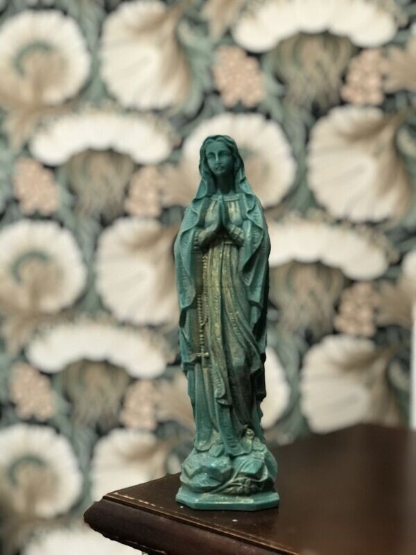 Madone en cire coloris Emeraude nacrée Or