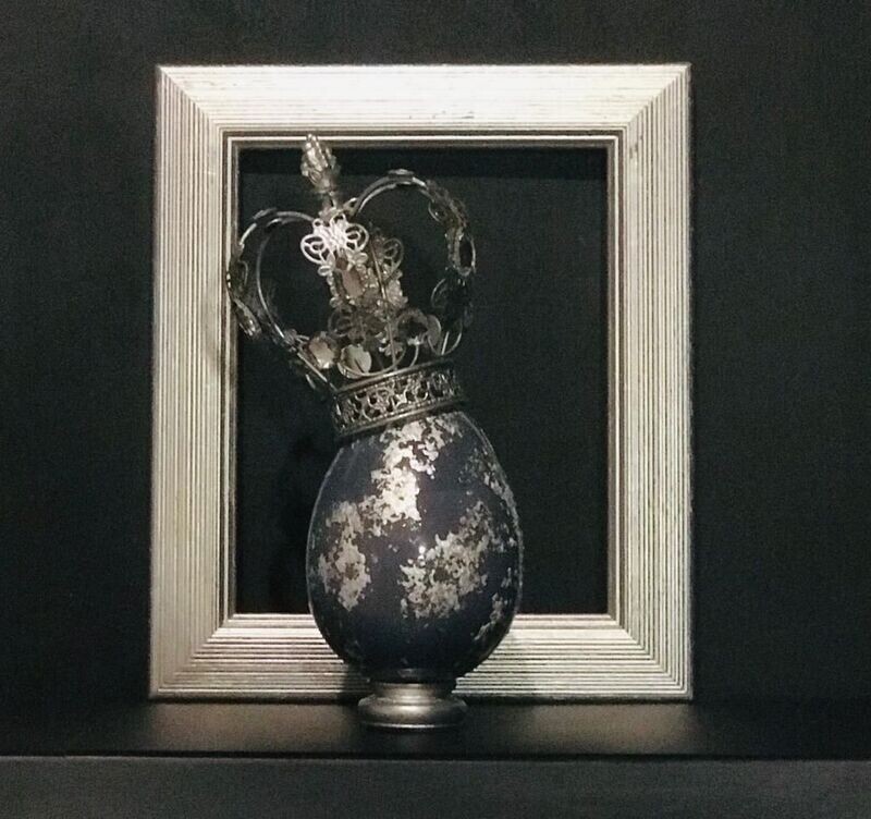 Bougie Carbone & Argent laquée "La Versaillaise"